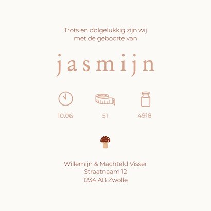 Lief geboortekaartje met roze regenlaarsjes herfst 3