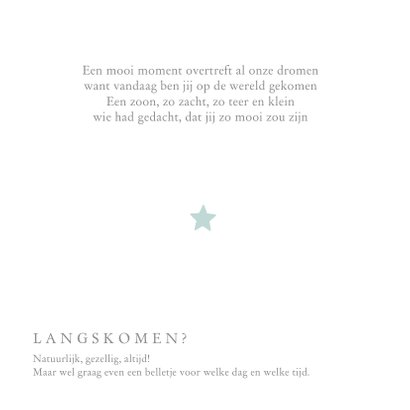Lief geboortekaartje met sterren 2