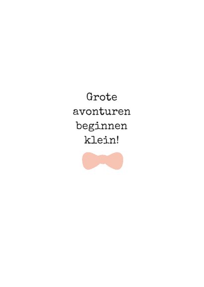 Lief geboortekaartje met strikje en confetti 2