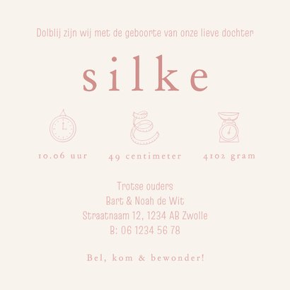 Lief geboortekaartje met twee roze schoentjes 3