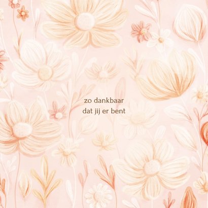 Lief geboortekaartje met waterverf bloemen in pasteltinten 2