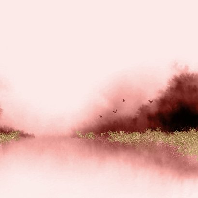 Lief geboortekaartje met waterverf en eigen foto Achterkant
