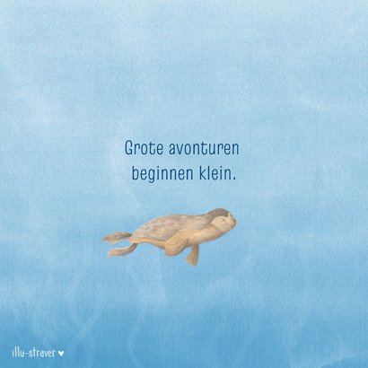Lief geboortekaartje met zeedieren 2