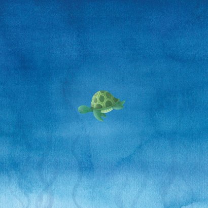 Lief geboortekaartje met zeedieren Achterkant