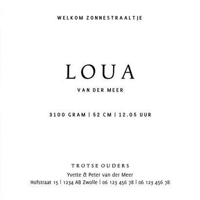 Lief geboortekaartje met zonnetje stipjes en goud 3