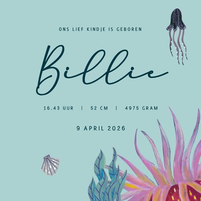 Lief geboortekaartje onderwater landschap oceaan 3