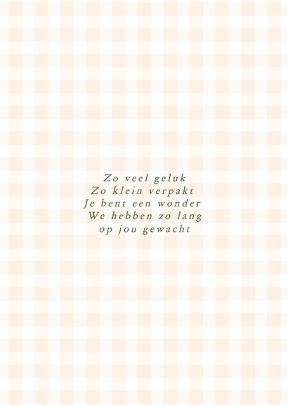 Lief geboortekaartje oranje ruitjes pompoenen 2