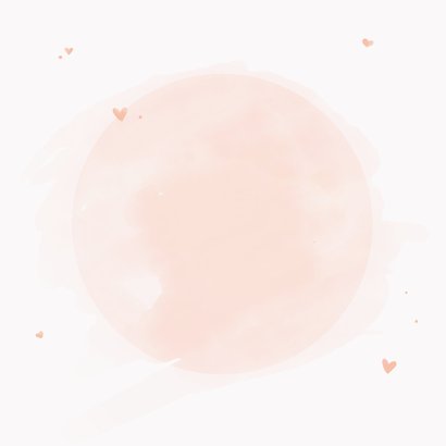 Lief geboortekaartje pastel aquarel illustratie konijntje Achterkant