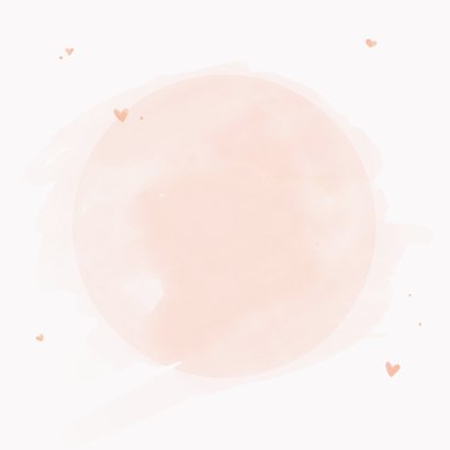 Lief geboortekaartje pastel aquarel illustratie konijntje Achterkant