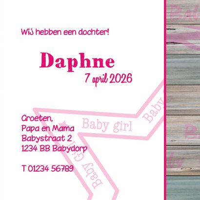 Lief geboortekaartje ROZE giraf 3
