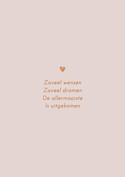Lief geboortekaartje slapend meisje – koperfolie 2