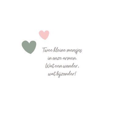 Lief geboortekaartje tweeling 2