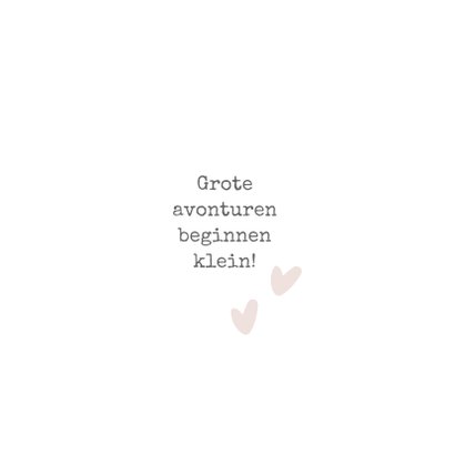 Lief geboortekaartje voor een meisje met oud roze hartjes. 2
