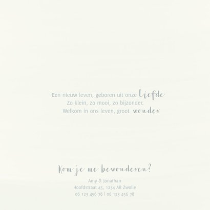 Lief geboortekaartje voor jongetje waterverf regenboog 2