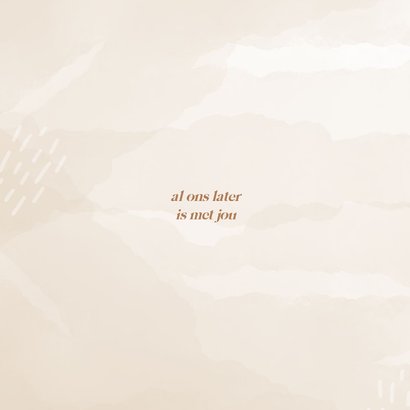 Lief geboortekaartje waterverf met koperfolie en vlinder 2