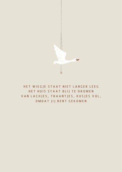 Lief geboortekaartje zus bij wiegje met baby 2