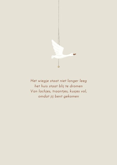 Lief geboortekaartje zus bij wiegje met baby 2