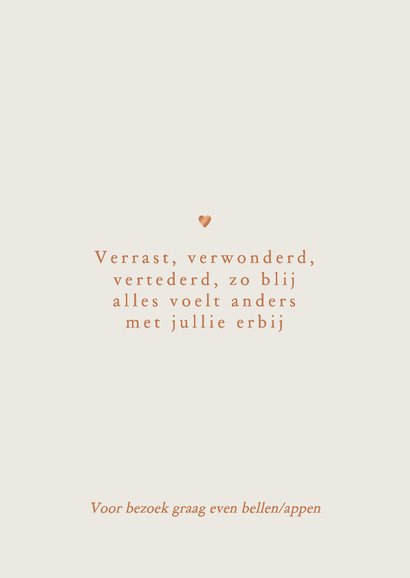Lief geboortekaartje zus kust tweeling - koperfolie 2