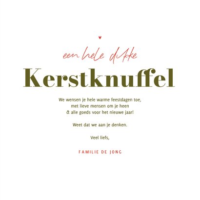 Lief kerstkaartje beer met strik strepen kerstknuffel 3