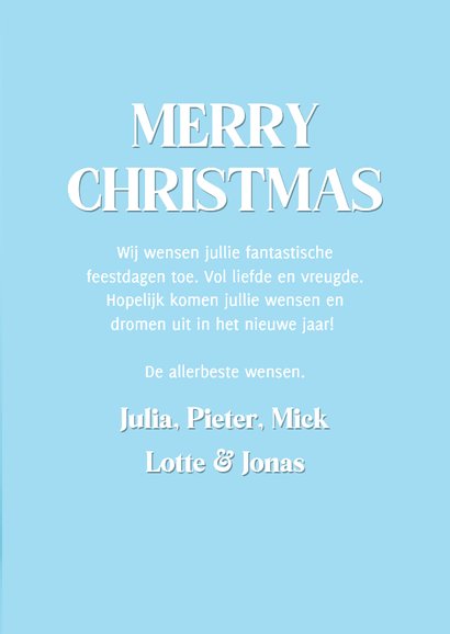 Lief kerstkaartje lichtblauw met kerst kitten 3