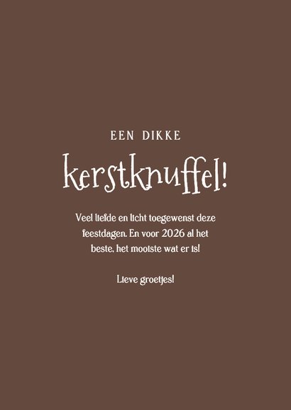 Lief kerstkaartje met schattig beertje dikke kerstknuffel 3