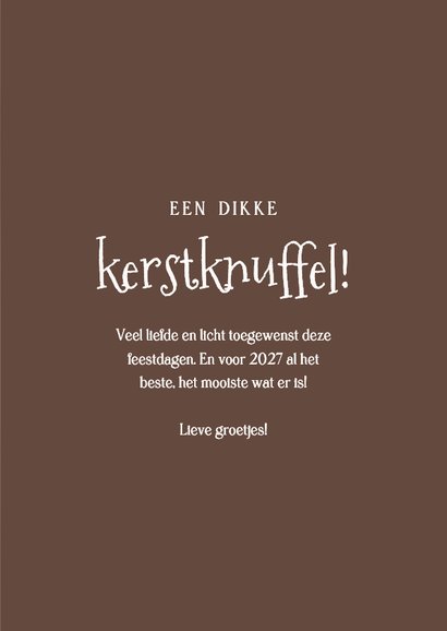 Lief kerstkaartje met schattig beertje dikke kerstknuffel 3
