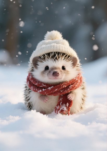 Lief kerstkaartje met schattig egeltje liefdevolle kerst 2