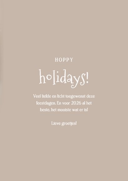 Lief kerstkaartje met schattig konijntje hoppy holidays 3