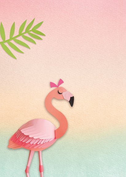 Lief klein meisje flamingo 2