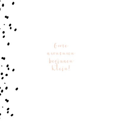 Lief maar ook stoer geboortekaartje met confetti stipjes 2