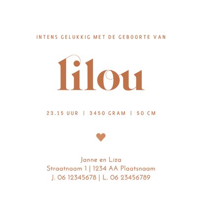 Lief minimalistisch geboortekaartje met witte bloemen 3