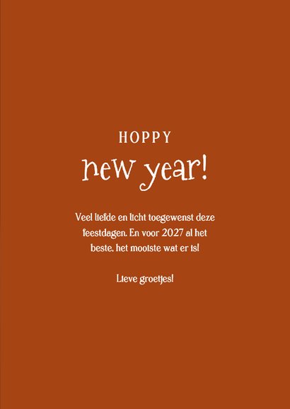 Lief nieuwjaarskaartje met konijn hoppy new year 3