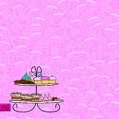 Lief roze kaart met cupcakes 2