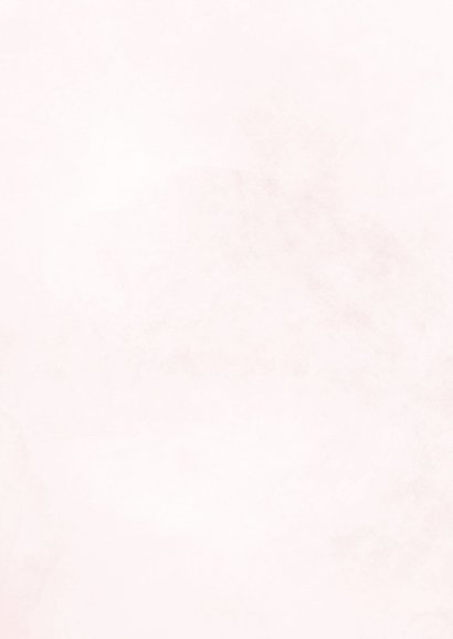 Lief staand geboortekaartje met roze strik waterverf Achterkant