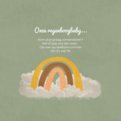 Lief stoer geboortekaartje voor een regenboogbaby met walvis 2