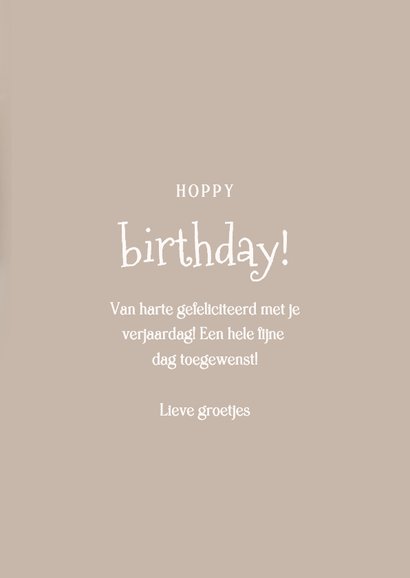 Lief verjaardagskaartje met schattig konijn hoppy birthday 3