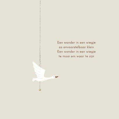 Lief vierkant geboortekaartje zus bij wiegje met baby 2