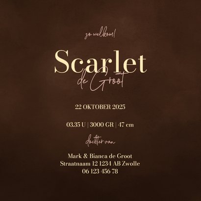 Lief winters geboortekaartje met hertje met roze strik 3