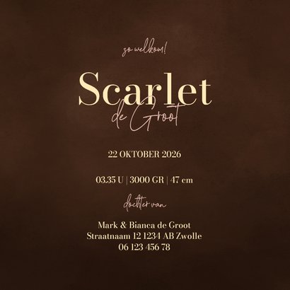 Lief winters geboortekaartje met hertje met roze strik 3