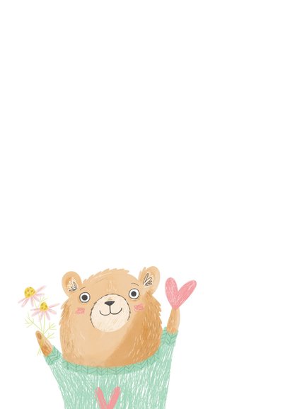 Liefde kaart beer met hart 2