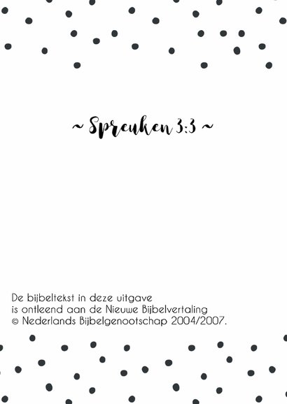 Liefde kaart bijbeltekst Spreuken 3 - WW 2