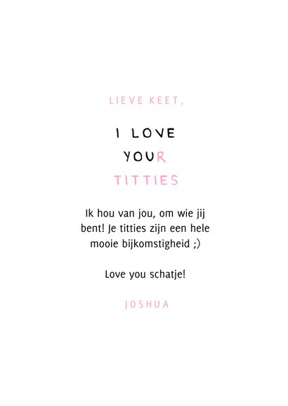 Liefde kaart i love your titties 3