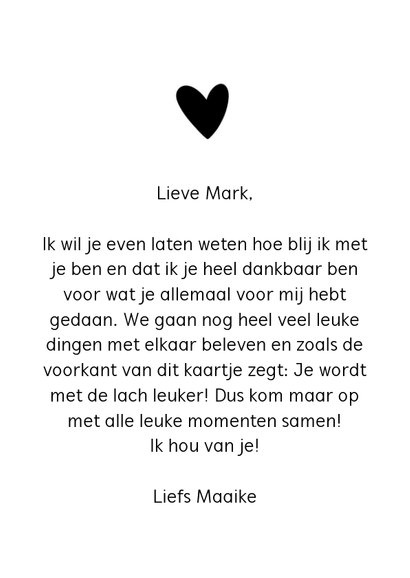 Liefde kaart - Jij wordt met de lach leuker 3