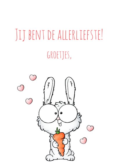 Liefde kaart konijntje - Tot over mijn oren verliefd! 3