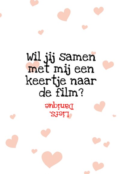 Liefde-kaart met meisje ondersteboven op schommel 3