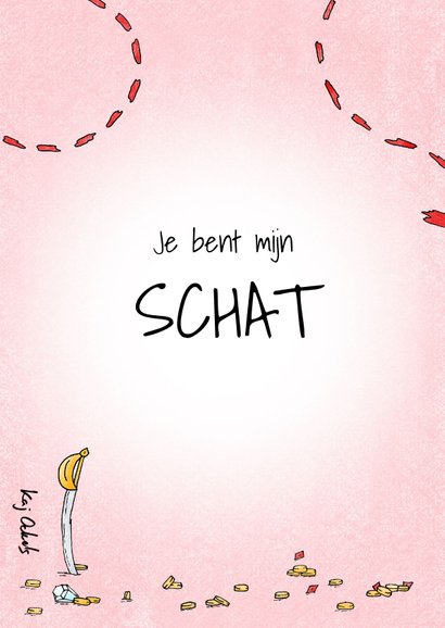 Liefdekaart je bent mijn schat met een eekhoornpiraat 2