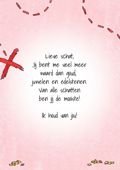 Liefdekaart je bent mijn schat met een eekhoornpiraat 3