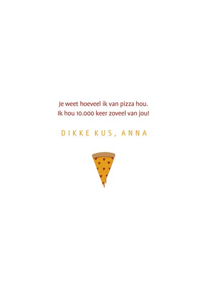 Liefdekaart love at first slice pizza met hartjes 3