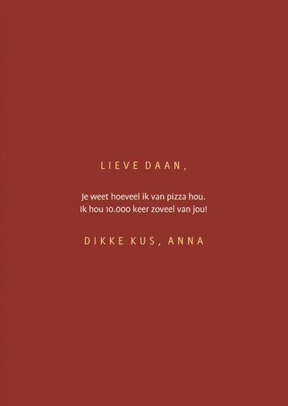 Liefdekaart love you more than pizza met hartjes 3