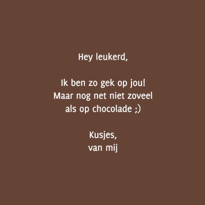 Liefdeskaart grappig chocolade 3